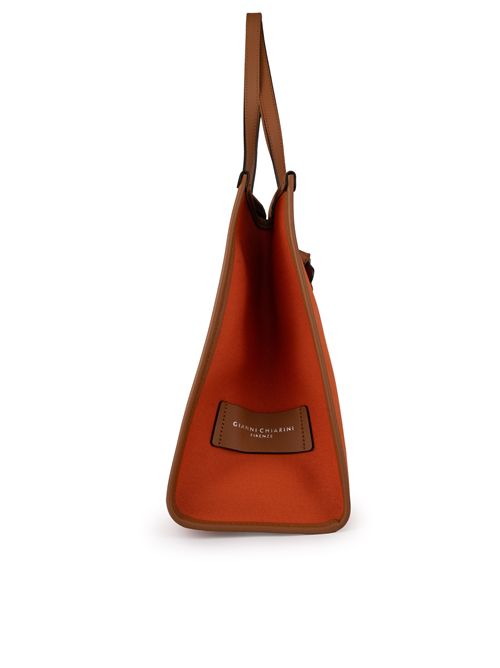 Borsa Shopping Marcella in canvas Corallo GIANNI CHIARINI | BS 6850 COMMCORALLO-CORDA-CARAMEL